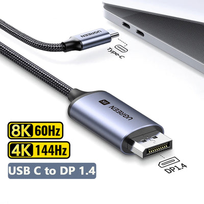 Connectez en grand avec UGREEN : Câble USB-C vers DisplayPort 1.4 - Ultra HD 8K pour une expérience visuelle sans précédent - iHome-Smart