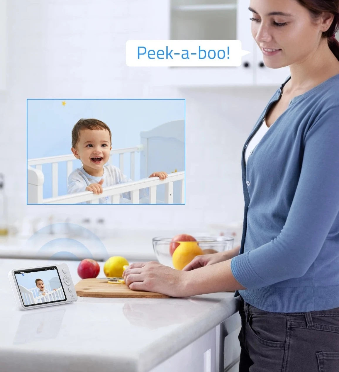 Moniteur vidéo de sécurité pour bébé eufy - Surveillance audio, résolution HD 720p, 110°, sécurité, lecteur berceuse, vision nocturne - iHome-Smart