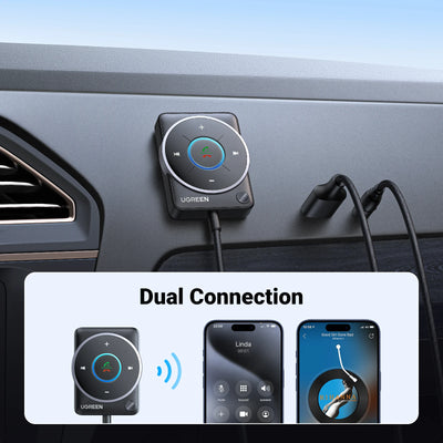 Démonstration de la qualité audio supérieure avec l'adaptateur Bluetooth 5.4 UGREEN connecté à un smartphone