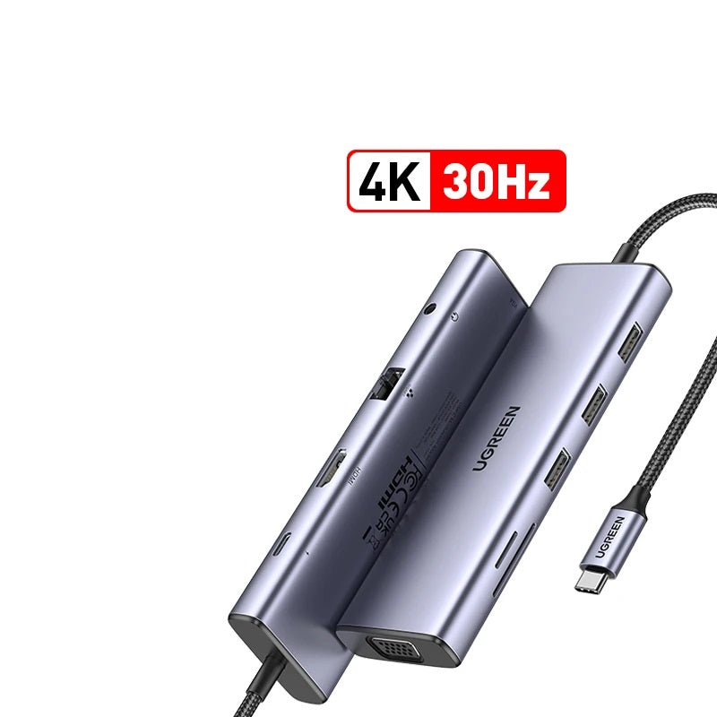 Design compact et élégant du Hub USB-C UGREEN, parfait pour les déplacements.