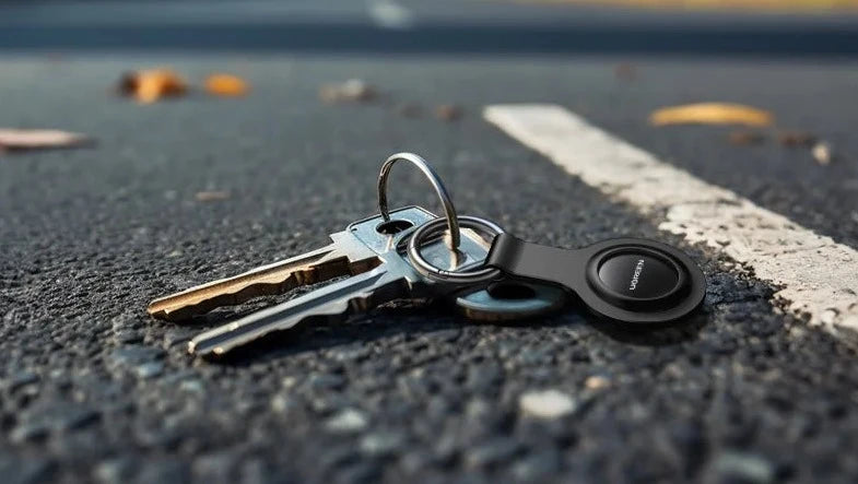 UGREEN Key Finder en action, retrouvant des clés égarées dans un salon